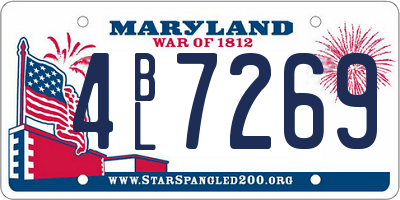 MD license plate 4BL7269