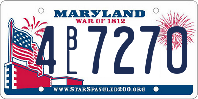 MD license plate 4BL7270