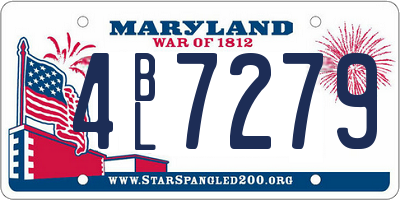 MD license plate 4BL7279