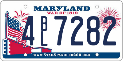 MD license plate 4BL7282