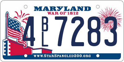 MD license plate 4BL7283