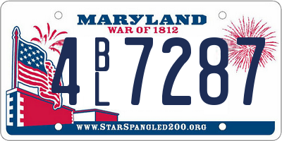 MD license plate 4BL7287