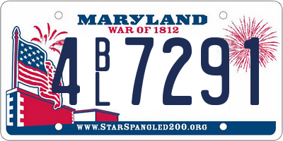 MD license plate 4BL7291