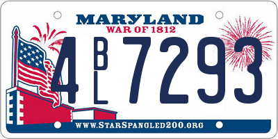 MD license plate 4BL7293
