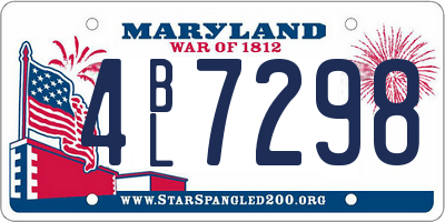 MD license plate 4BL7298