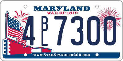 MD license plate 4BL7300
