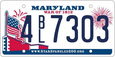 MD license plate 4BL7303