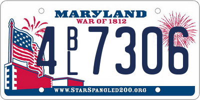 MD license plate 4BL7306