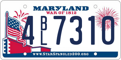 MD license plate 4BL7310