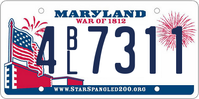 MD license plate 4BL7311