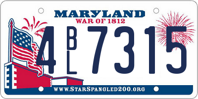 MD license plate 4BL7315