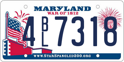 MD license plate 4BL7318