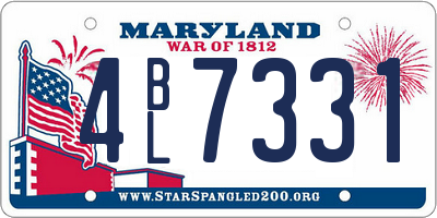 MD license plate 4BL7331