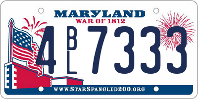MD license plate 4BL7333
