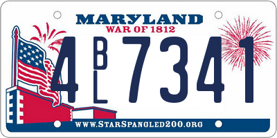 MD license plate 4BL7341
