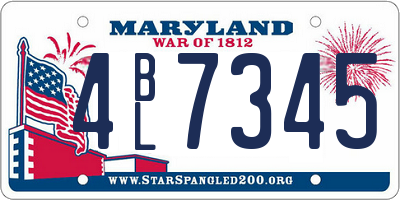 MD license plate 4BL7345