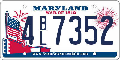 MD license plate 4BL7352