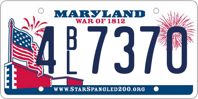 MD license plate 4BL7370