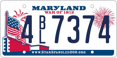 MD license plate 4BL7374