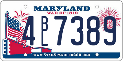MD license plate 4BL7389