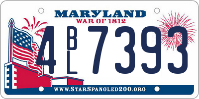 MD license plate 4BL7393