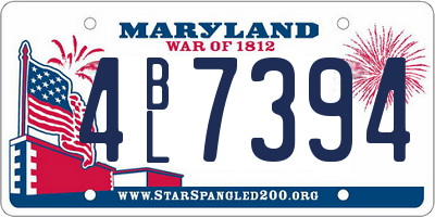 MD license plate 4BL7394