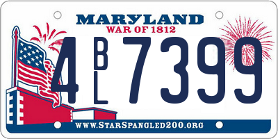 MD license plate 4BL7399