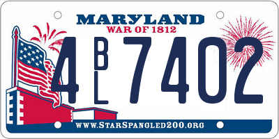 MD license plate 4BL7402