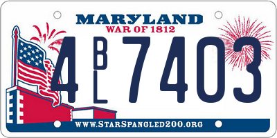 MD license plate 4BL7403