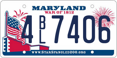 MD license plate 4BL7406