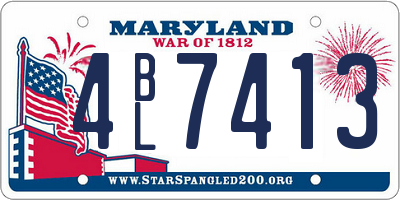 MD license plate 4BL7413