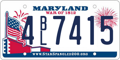 MD license plate 4BL7415