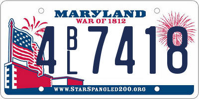 MD license plate 4BL7418