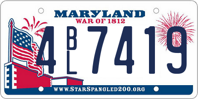 MD license plate 4BL7419