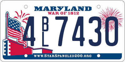 MD license plate 4BL7430
