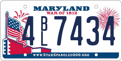 MD license plate 4BL7434