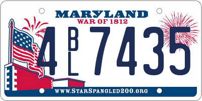 MD license plate 4BL7435