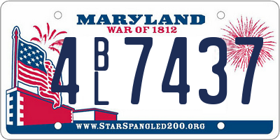 MD license plate 4BL7437