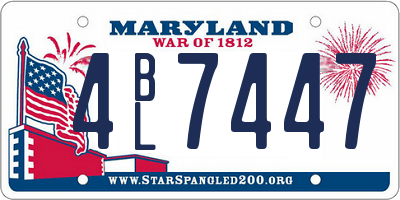 MD license plate 4BL7447