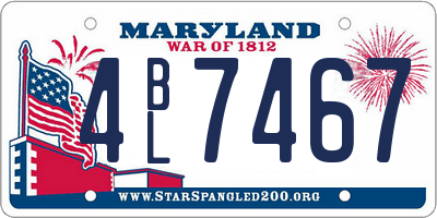 MD license plate 4BL7467