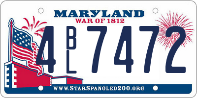 MD license plate 4BL7472
