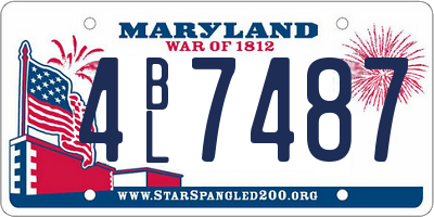 MD license plate 4BL7487
