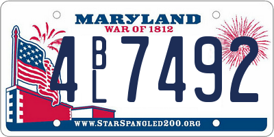MD license plate 4BL7492