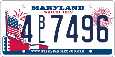 MD license plate 4BL7496