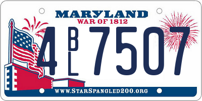 MD license plate 4BL7507