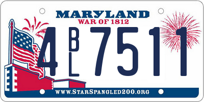 MD license plate 4BL7511