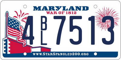 MD license plate 4BL7513