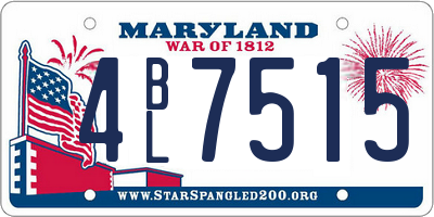 MD license plate 4BL7515