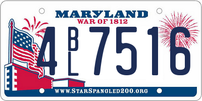MD license plate 4BL7516