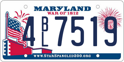 MD license plate 4BL7519